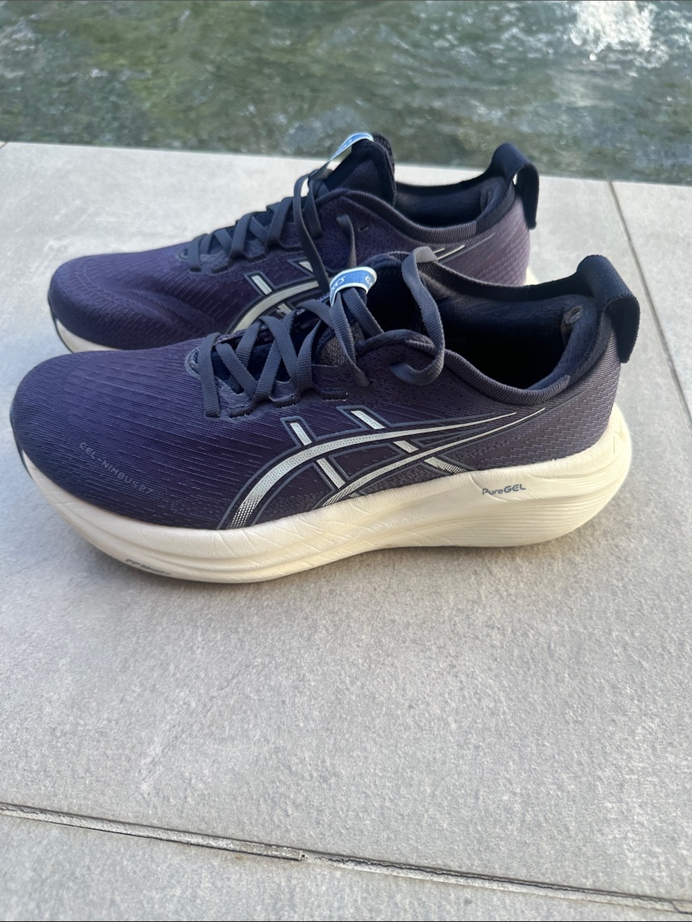 ASICS Gel Nimbus 27 Women’s Purple and White Running Shoes